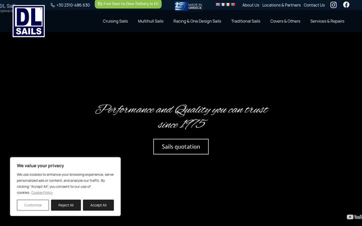 Screenshot of dlsails.com