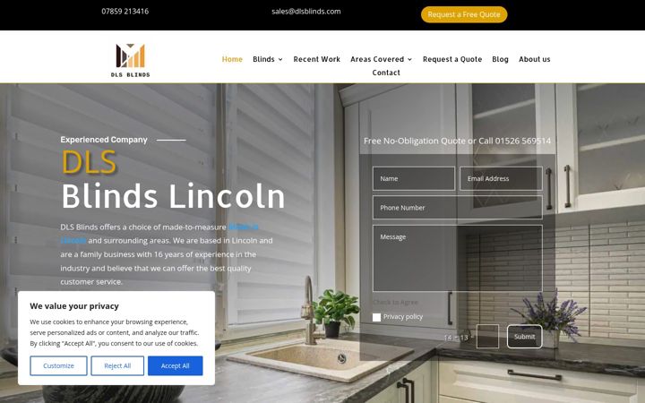 Screenshot of dlsblinds.com