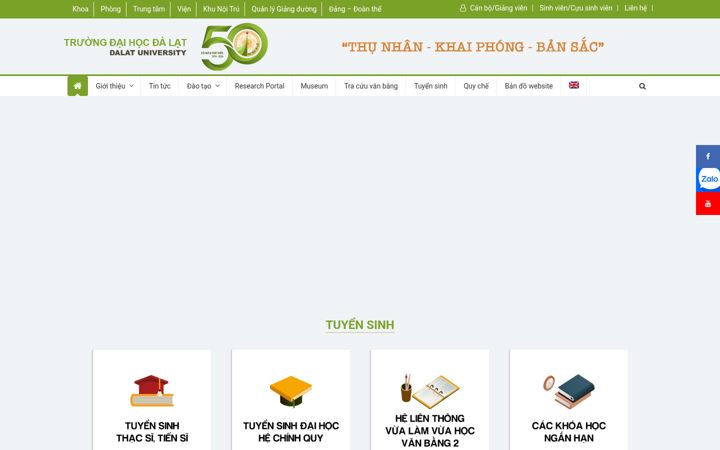 Screenshot of dlu.edu.vn