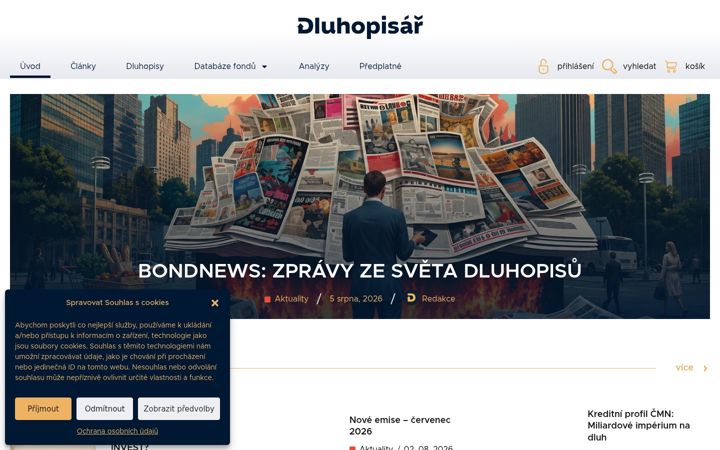 Screenshot of dluhopisar.cz