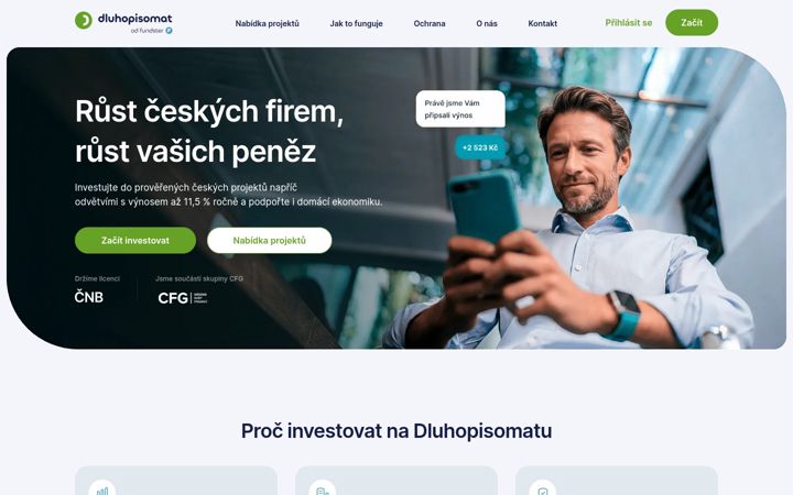 Screenshot of dluhopisomat.cz