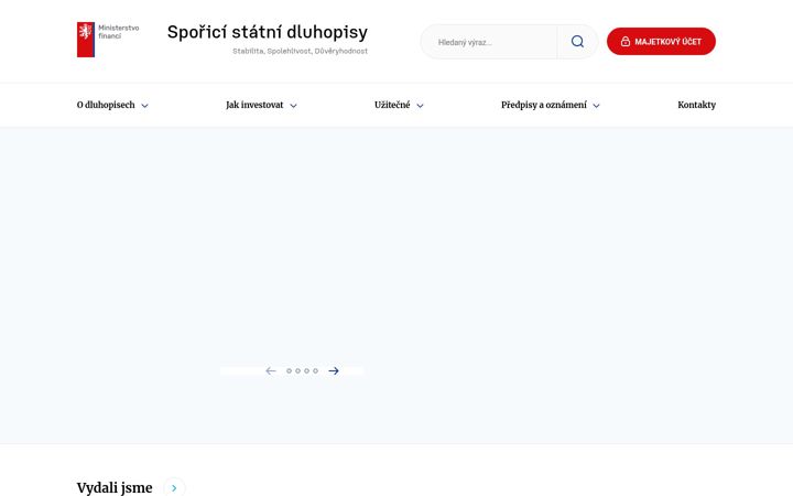 Screenshot of dluhopisyrepubliky.cz