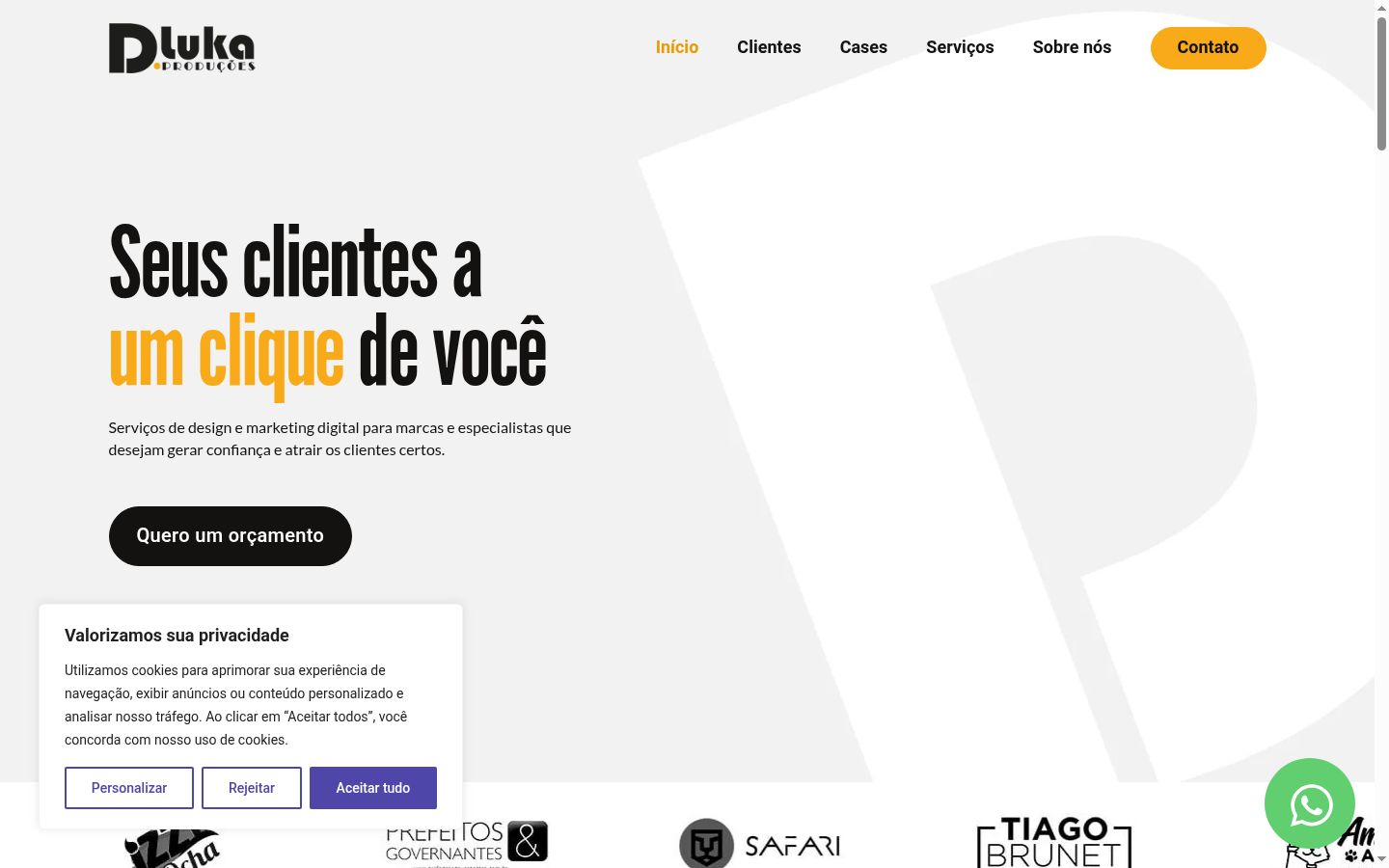 Screenshot of the consent banner shown before any interaction