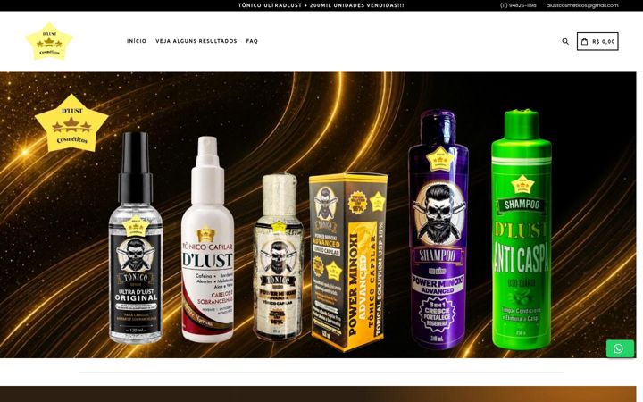 Screenshot stránky dlustcosmeticos.com.br