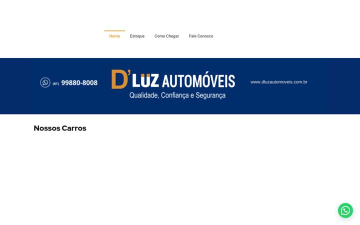 Screenshot stránky dluzautomoveis.com.br