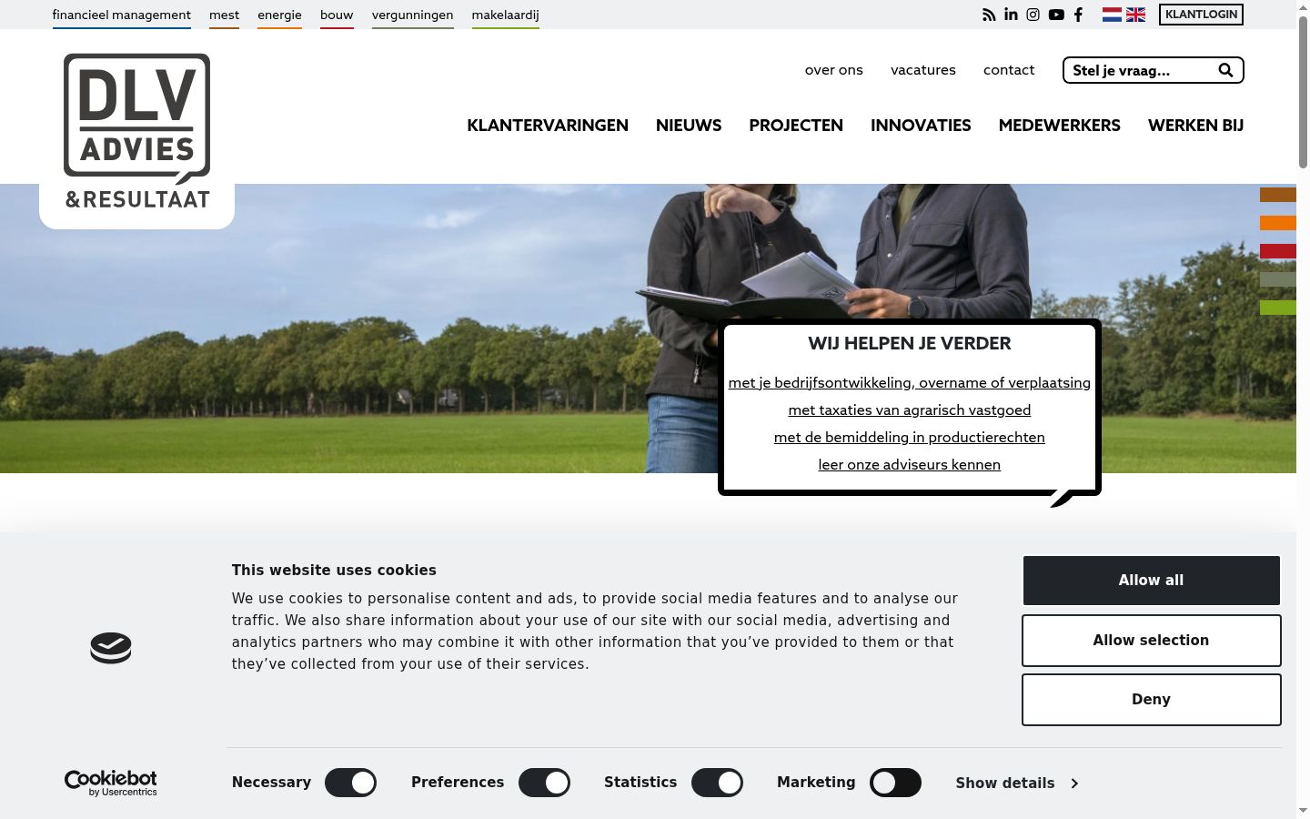 Screenshot des Einwilligungsbanners vor jeglicher Interaktion