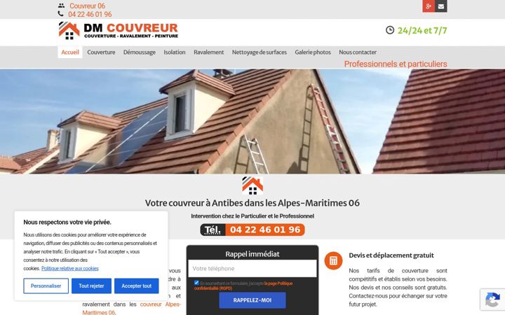 Ekrano kopija dm-couvreur-06.fr