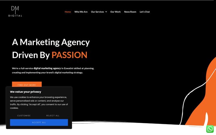 Screenshot of dm-digital.co.za