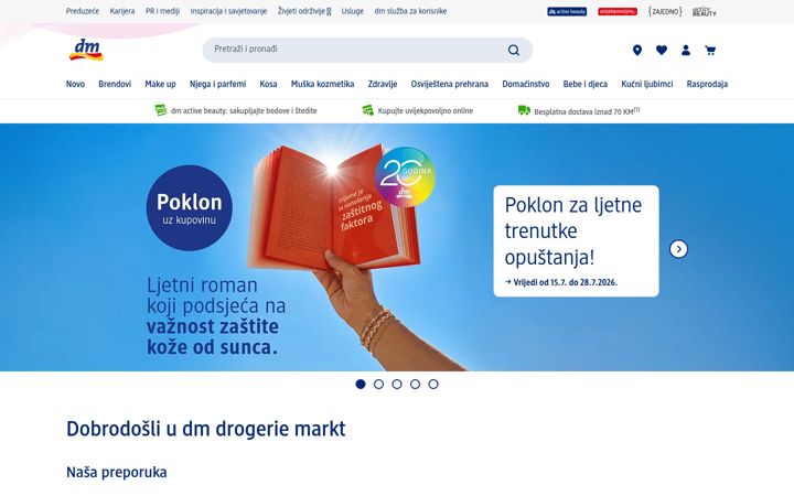 Screenshot of dm-drogeriemarkt.ba