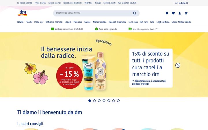 Screenshot of dm-drogeriemarkt.it