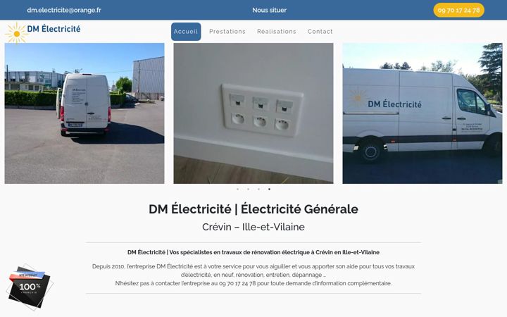 Screenshot of dm-electricite35.com