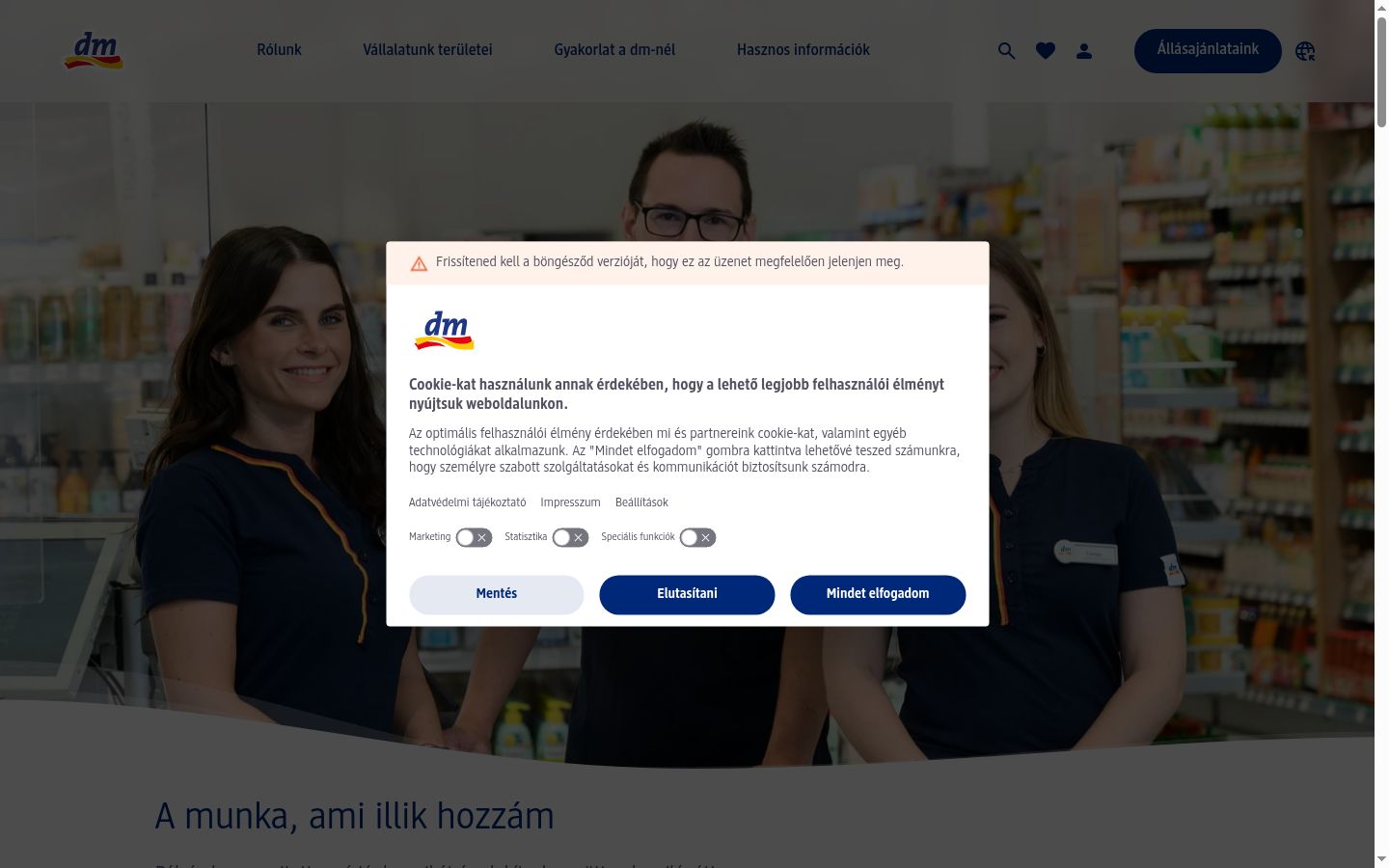 Screenshot of the consent banner shown before any interaction