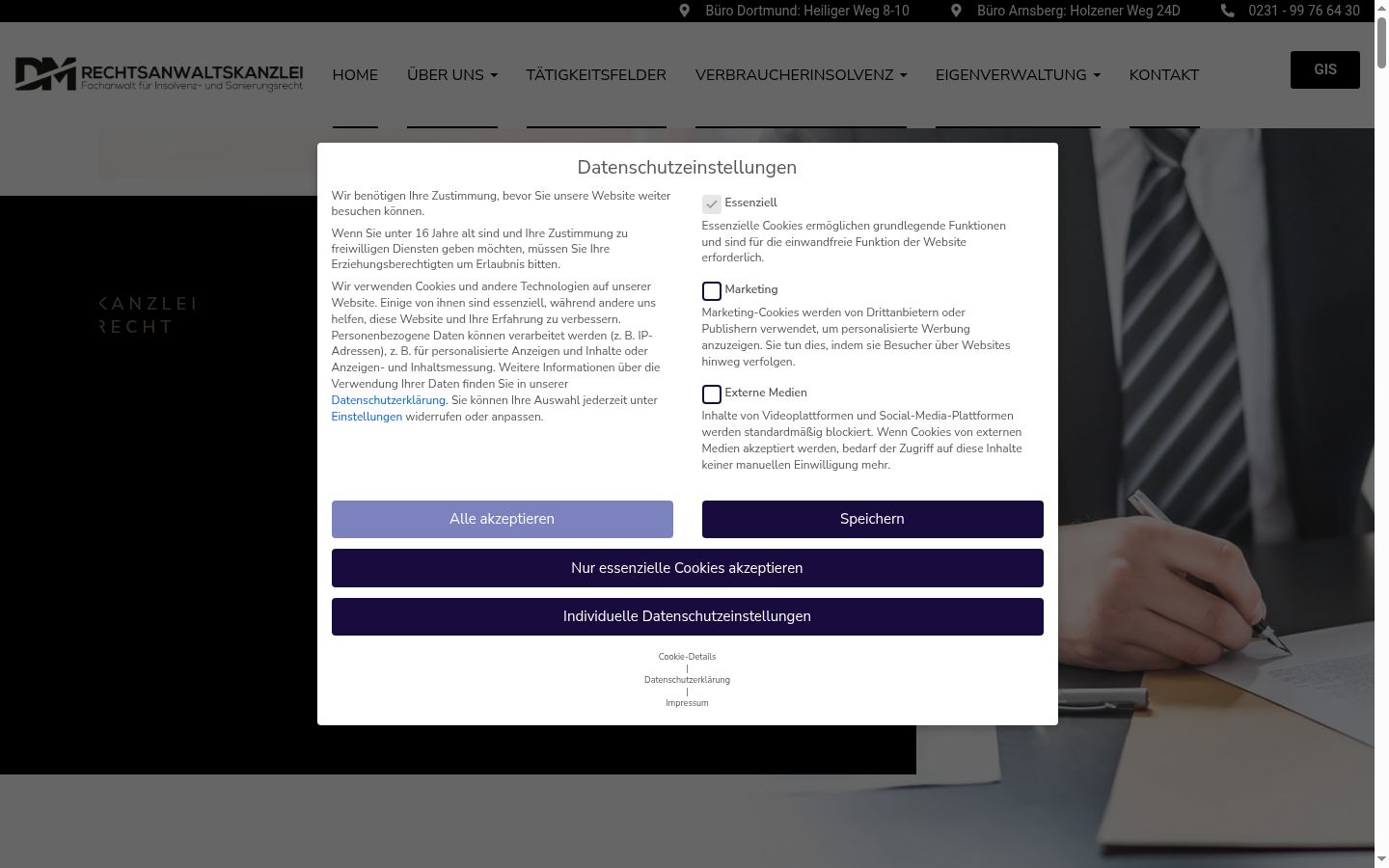 Sutikimo reklamjuostės, rodytos prieš bet kokią sąveiką, ekrano kopija