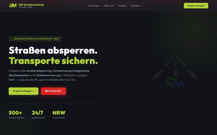Screenshot of dm-verkehrstechnik.de