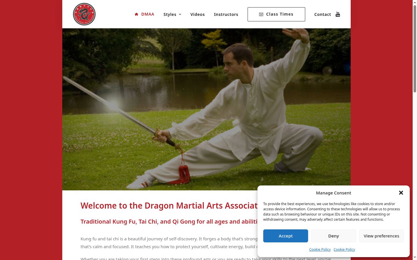 Screenshot of the consent banner shown before any interaction