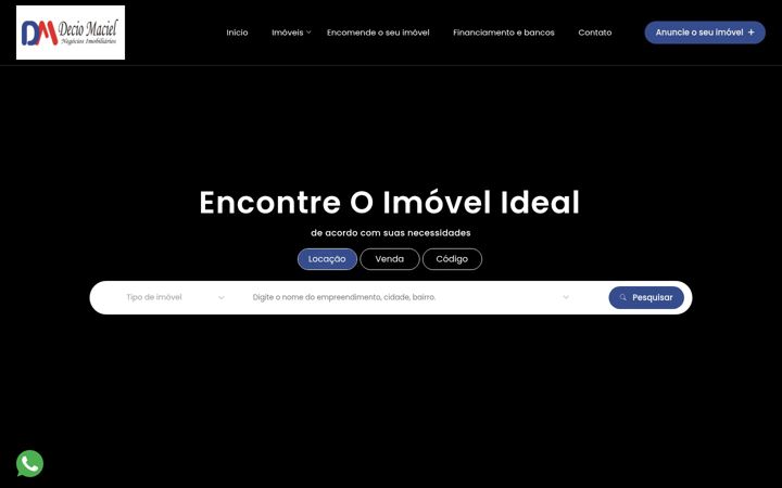 Screenshot stránky dmacielimoveis.com.br