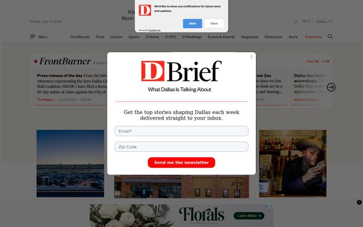 Screenshot of dmagazine.com