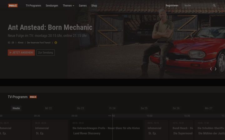 Screenshot of dmax.de