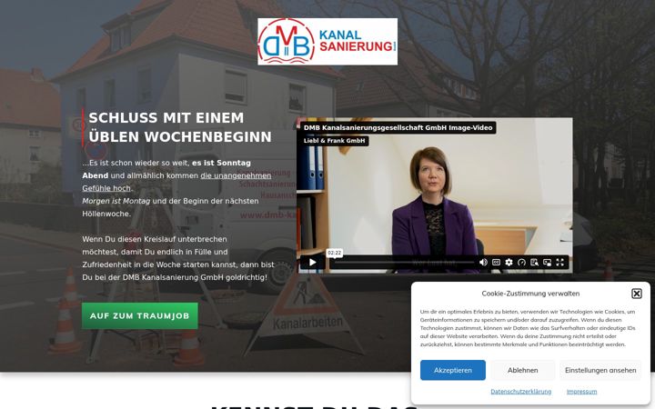 Screenshot of dmb-kanalsanierung-karriere.de