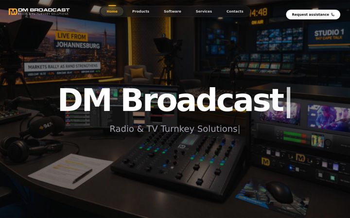 Captura de ecrã de dmbroadcast.it