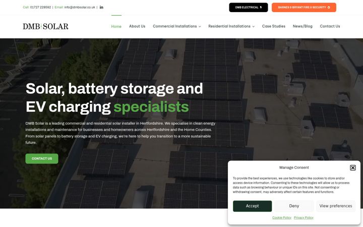 Skærmbillede af dmbsolar.co.uk