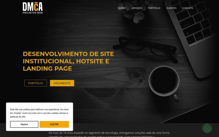 Screenshot stránky dmcaprojetosweb.com.br