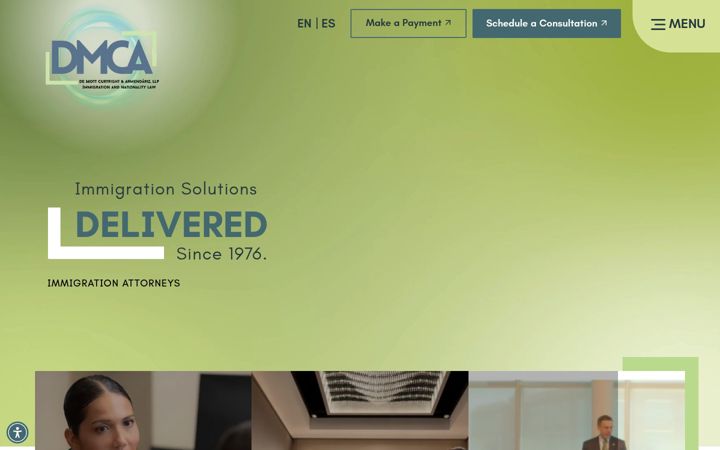 Screenshot of dmcausa.com