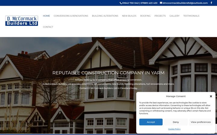 Skærmbillede af dmccormackbuilders.co.uk