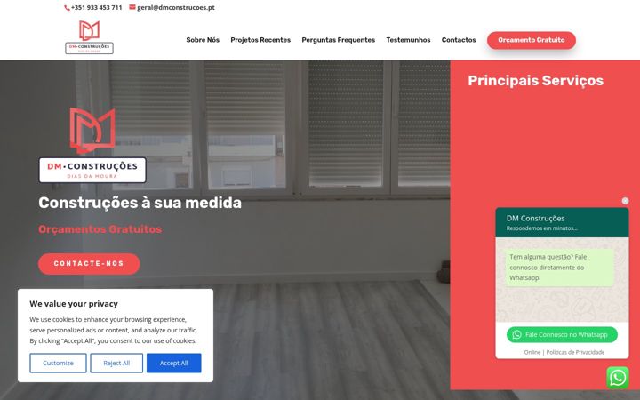 Screenshot of dmconstrucoes.pt