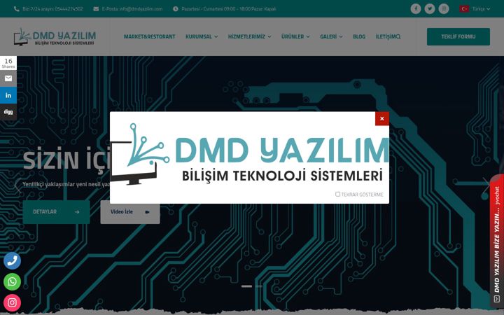 Screenshot of dmdyazilim.com