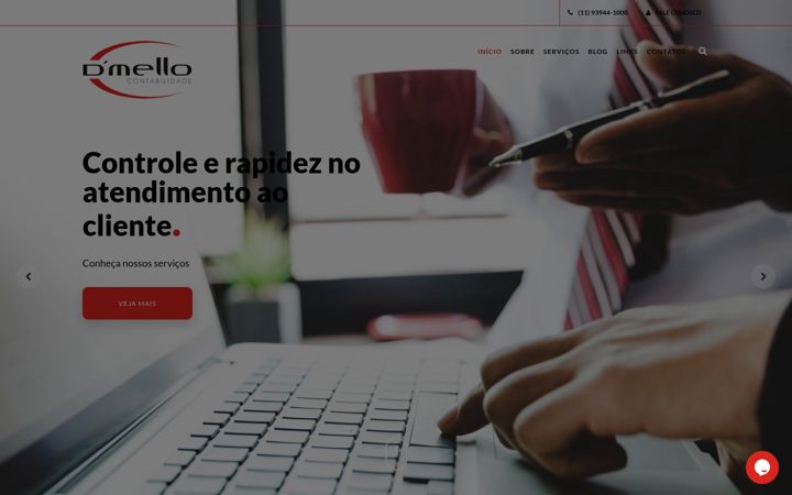 Screenshot stránky dmellocontabil.com.br