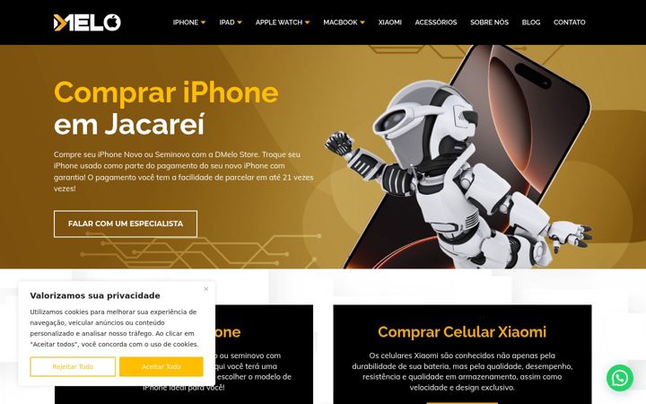 Screenshot stránky dmelostore.com.br
