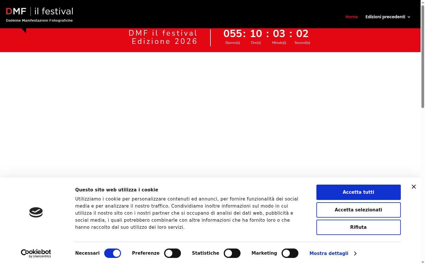 Captura de ecrã do banner de consentimento apresentado antes de qualquer interação
