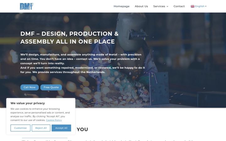 Screenshot of dmfmetal.com