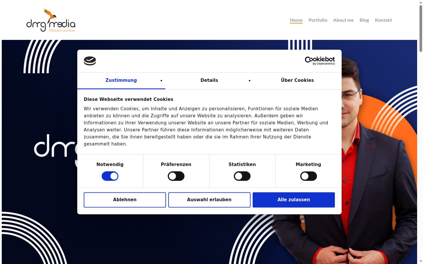 Snímek obrazovky baneru souhlasu zobrazeného před jakoukoli interakcí