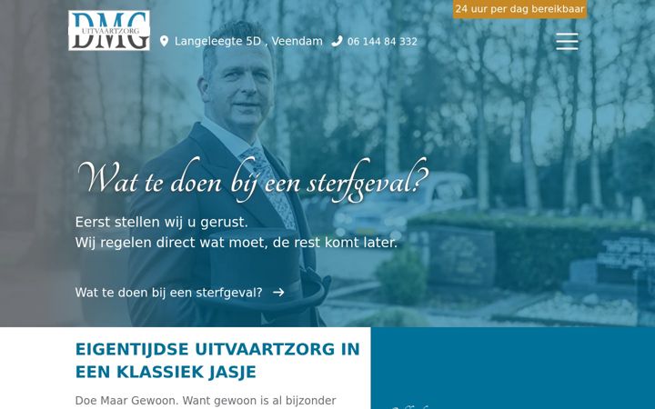 Screenshot of dmg-uitvaartzorg.nl