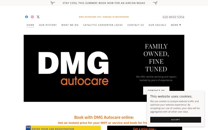 Captura de pantalla de dmgautocare.co.uk