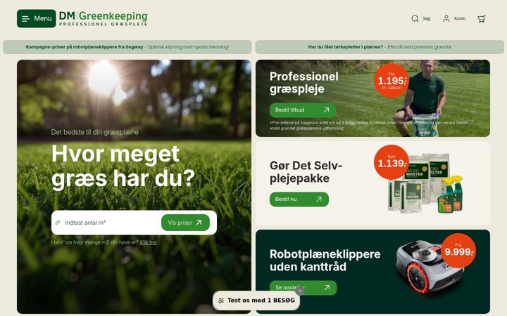 Snímek obrazovky dmgreenkeeping.dk