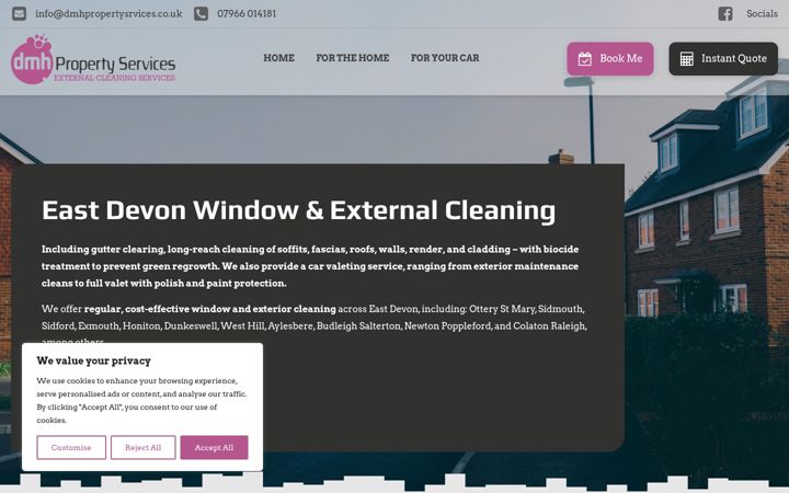 Screenshot of dmhpropertyservices.co.uk
