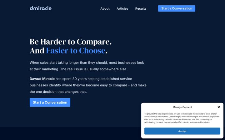Screenshot of dmiracle.com
