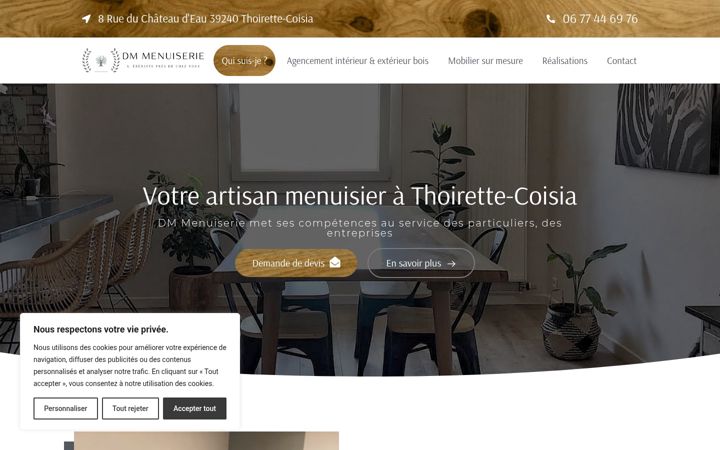 Captura de pantalla de dmmenuiserie.fr