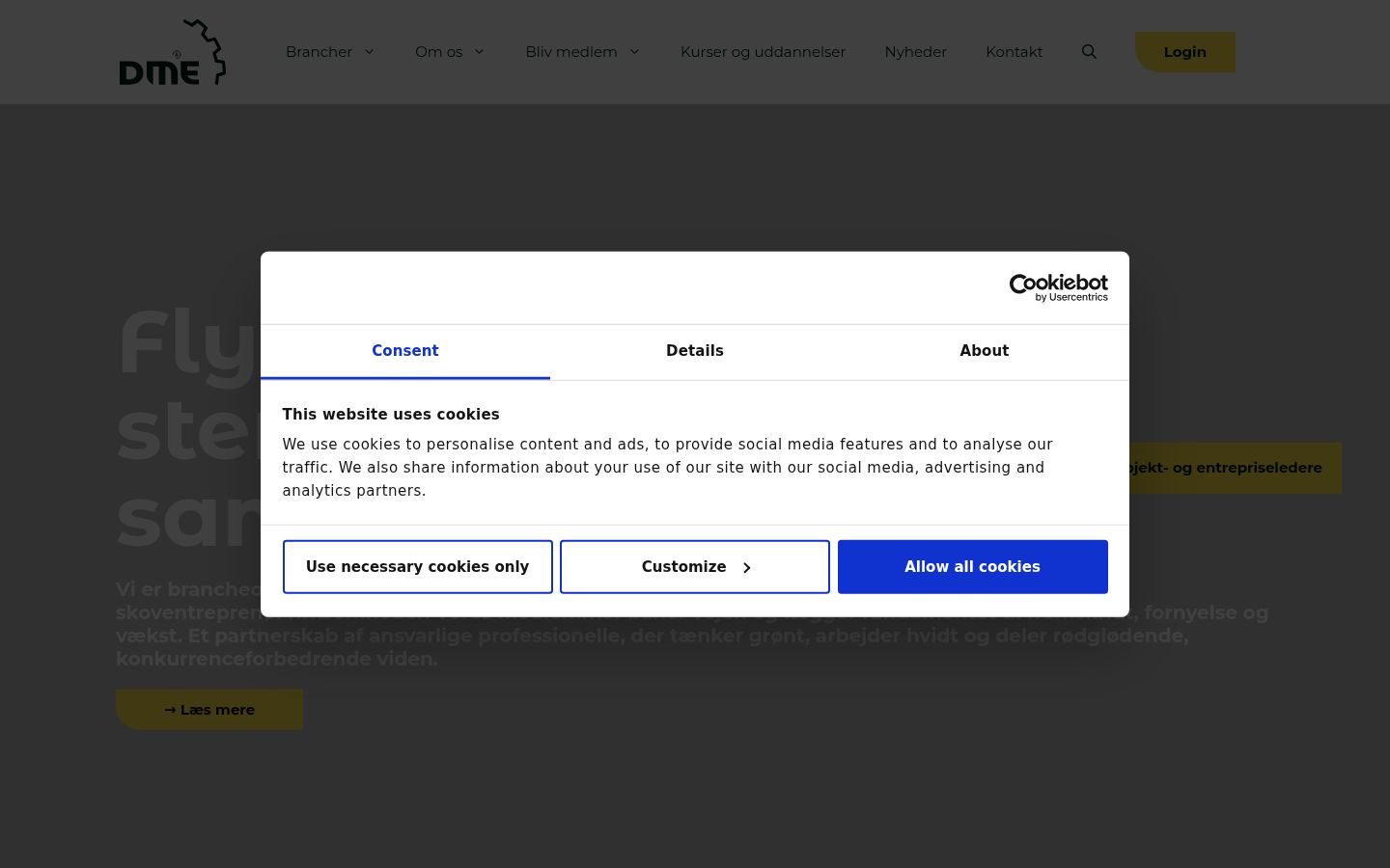Screenshot del banner di consenso mostrato prima di qualsiasi interazione
