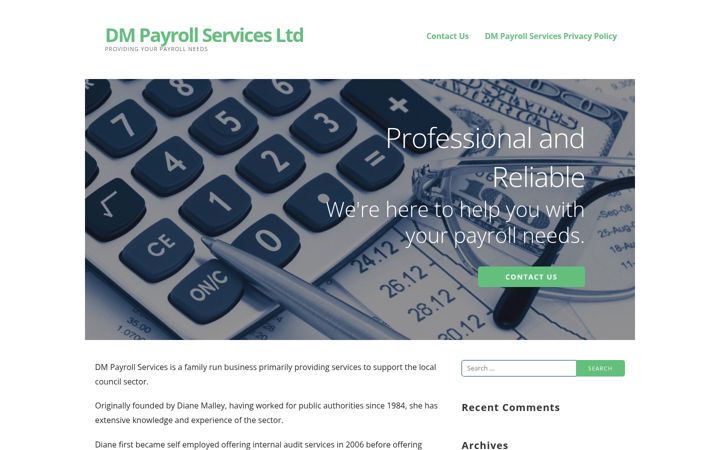 Screenshot of dmpayrollservices.co.uk