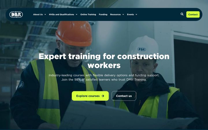 Screenshot of dmr-training.co.uk