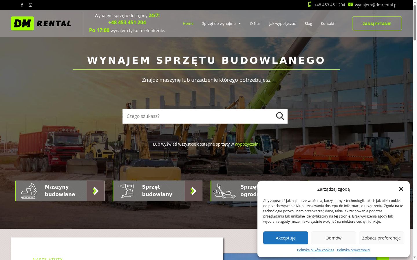 Zrzut ekranu banera zgody wyświetlanego przed jakąkolwiek interakcją