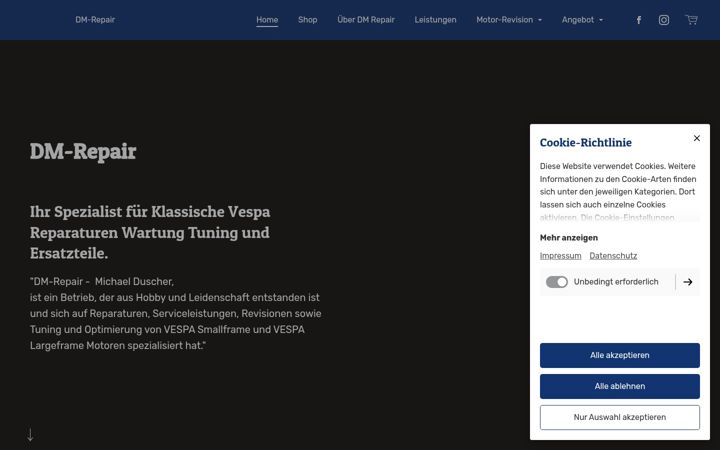 Screenshot of dmrepair.de