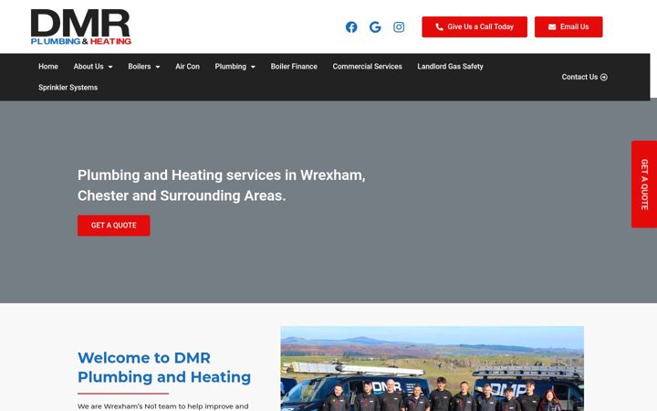 Screenshot of dmrheating.co.uk