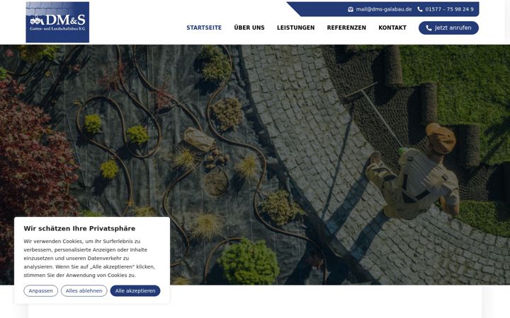Screenshot of dms-galabau.de
