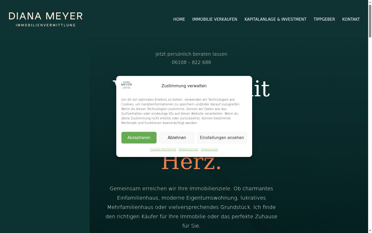 Screenshot of the consent banner shown before any interaction