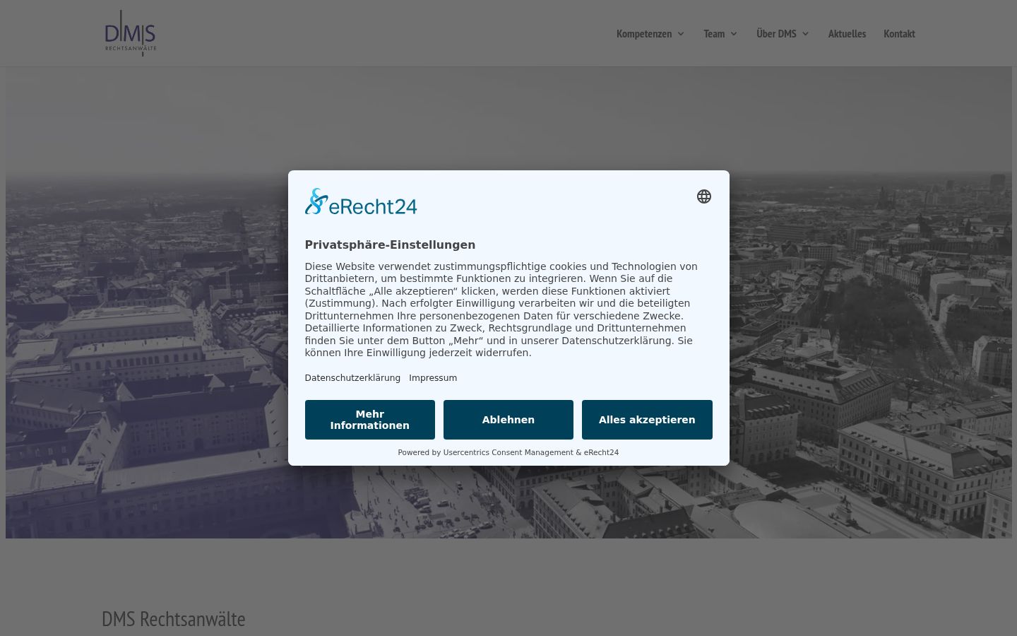 Screenshot of the consent banner shown before any interaction